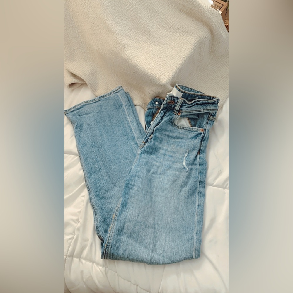 H&M wide leg high rise jeans